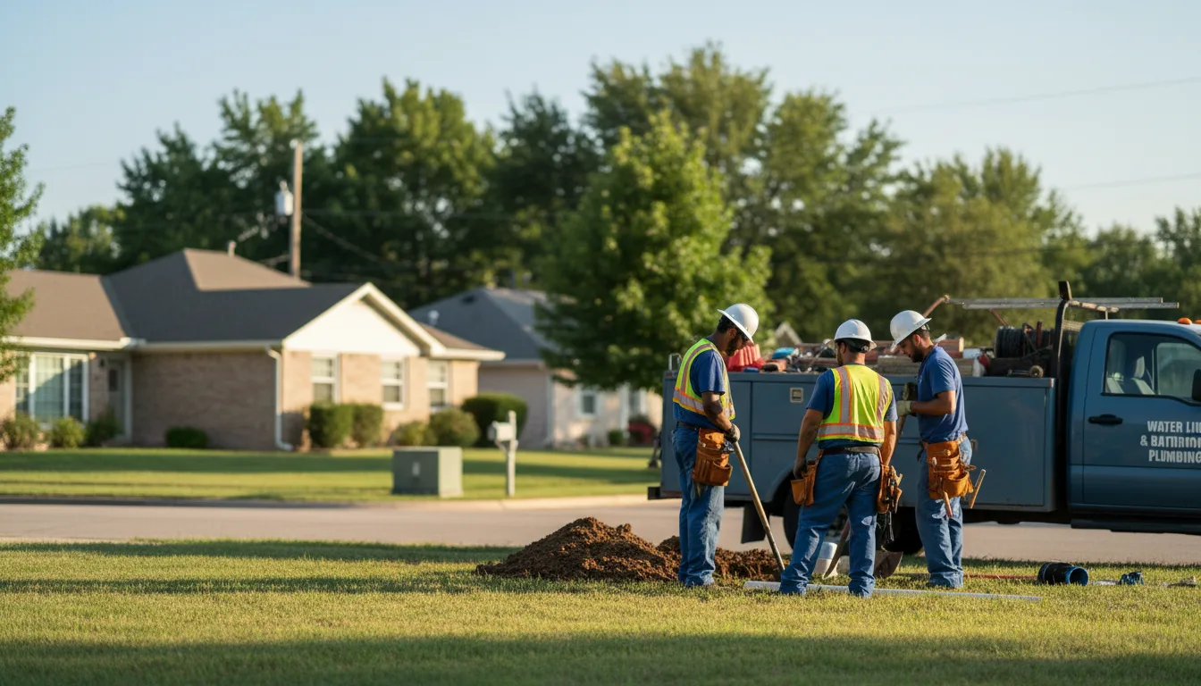 Residential water line and bathroom plumbing service in Mainesburg, PA